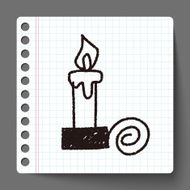 Christmas candle doodle drawing N3