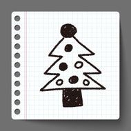 Christmas tree doodle drawing N8