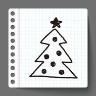 Christmas tree doodle drawing N9