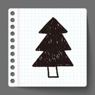 Christmas tree doodle drawing N10