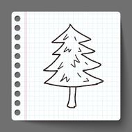 Christmas tree doodle drawing N11
