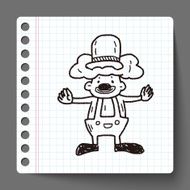 clown doodle drawing N24