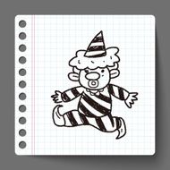 clown doodle drawing N28