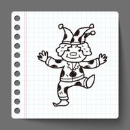 clown doodle drawing N29