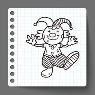 clown doodle drawing N31