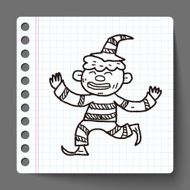 clown doodle drawing N33