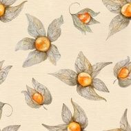Warm Watercolor Physalis Pattern