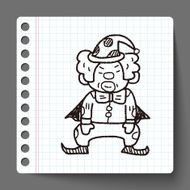 clown doodle drawing N36
