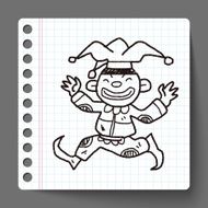clown doodle drawing N38