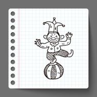 clown doodle drawing N39