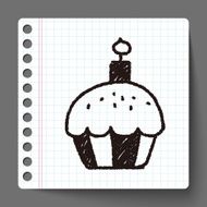 cupcake doodle drawing N7