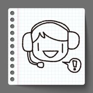 Customer service doodle drawing N3