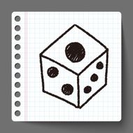 dice doodle drawing N3