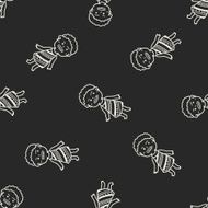 African people doodle seamless pattern background N2