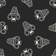 African Vase doodle seamless pattern background N2