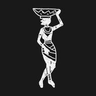 African Vase woman doodle N4