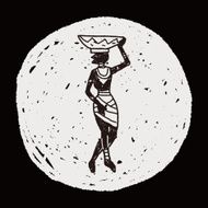 African Vase woman doodle N5
