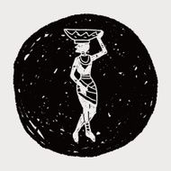 African Vase woman doodle N6
