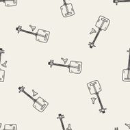 banjo doodle seamless pattern background N2