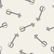 banjo doodle seamless pattern background N6