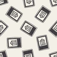 bank doodle seamless pattern background