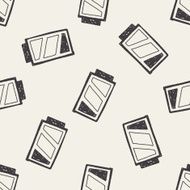 battery doodle drawing seamless pattern background