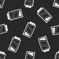 battery doodle drawing seamless pattern background N2
