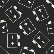 Battery doodle seamless pattern background N2