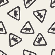 bear sign doodle seamless pattern background