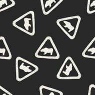 bear sign doodle seamless pattern background N2