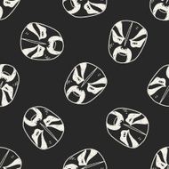 Beijing opera doodle seamless pattern background N2