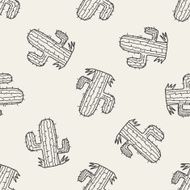Cactu doodle seamless pattern background