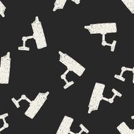 cctv doodle seamless pattern background N2