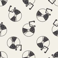 cd music doodle seamless pattern background
