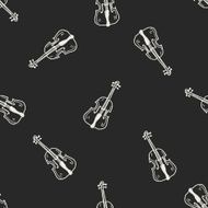 Cello doodle seamless pattern background N2