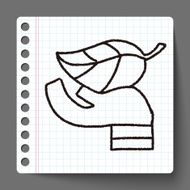 doodle hand and leaf N3