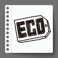 Environmental protection concept ECO tag doodle N3