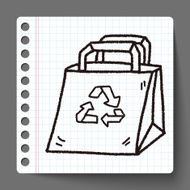 Environmental protection concept Recycled shopping bag doodle N3