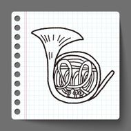 French Horn doodle N2