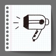 Hair dryer doodle drawing N3
