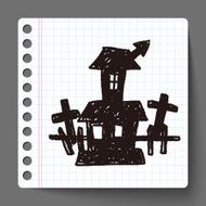 halloween house doodle N2
