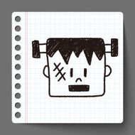 halloween monster doodle drawing N3