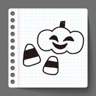halloween pumpkin doodle drawing N6