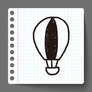 hot air balloon doodle drawing N3