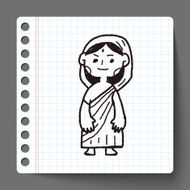 Indian woman doodle N2