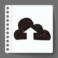 internet cloud doodle drawing N18
