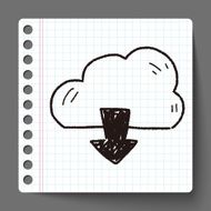 internet cloud doodle drawing N22
