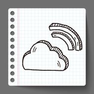 internet cloud doodle drawing N27