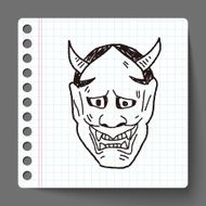 Japan ghost mask doodle N2