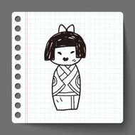 Japanese doll doodle N4